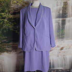 JG Hook Womens 26W Lavender Classic Feminine Blazer & Sleeveless Sheath Dress